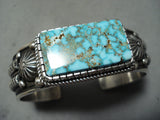 Native American Authentic Albert Jake High Grade Turquoise Sterling Silver Bracelet-Nativo Arts
