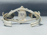 Whimsical Native American Navajo Sterling Silver Toads Bracelet Signed-Nativo Arts