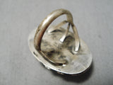 Huge Bea Johnson Vintage Native American Navajo Turquoise Sterling Silver Ring-Nativo Arts