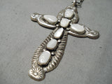 Important Vintage Native American Zuni Horace Iule Sterling Silver Cross Necklace-Nativo Arts