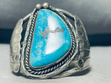 One Of The Best Vintage Native American Navajo Morenci Turquoise Sterling Silver Bracelet Old-Nativo Arts