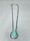 Jake Francosa San Felipe Green Old Kingman Turquoise Sterling Silver Necklace-Nativo Arts