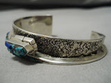 Museum Quality Vintage Native American Navajo Spiderweb Turquoise Sterling Silver Bracelet Old-Nativo Arts