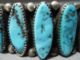 One Of Best Large Wrist Vintage Native American Navajo Turquoise Sterling Silver Bracelet-Nativo Arts