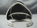 One Of The Biggest Native American Navajo Green Turquoise Sterling Silver Bracelet-Nativo Arts