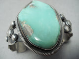 Breathtaking Native American Navajo Royston Turquoise Sterling Silver Bracelet Signed-Nativo Arts