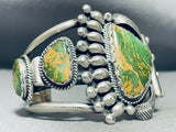 Native American Important Vintage Santo Domingo Green Turquoise Sterling Silver Bracelet-Nativo Arts
