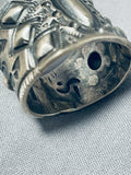 Native American Heavy 21 Gram Vintage Mens Sterling Silver Repoussed Ring-Nativo Arts