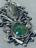 Fantastic Native American Navajo Royston Turquoise Sterling Silver Pendant-Nativo Arts