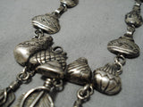 Stunning Glen Sandoval Vintage Native American Navajo Feather Sterling Silver Necklace-Nativo Arts