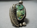 Fabulous Vintage Native American Navajo Cerrillos Turquoise Sterling Silver Ring Old-Nativo Arts