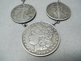 Unbelievable Navajo Sterling Silver Old Coin Necklace Native American-Nativo Arts