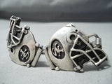 Rare San Francisco Vintage Native American Navajo Sterling Silver Football Watch Bracelet-Nativo Arts