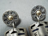 Custom Vintage Navajo Native American Sterling Silver Sunface Earrings Old-Nativo Arts