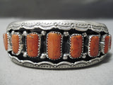 Best Navajo Will Mariano Coral Sterling Silver Native American Bracelet-Nativo Arts