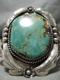 Heavy Heavy!! Native American Navajo Royston Turquoise 100 Grams Sterling Silver Bracelet-Nativo Arts