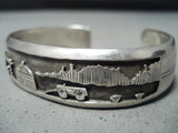 Incredible Vintage Native American Navajo Sterling Silver Storyteller Bracelet-Nativo Arts