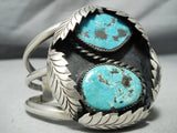 Huge Vintasge Native American Navajo Rare Early Deposit Turquoise Sterling Silver Bracelet-Nativo Arts