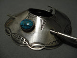 Superior Vintage Native American Navajo Royston Turquoise Sterling Silver Hair Barrette Clip-Nativo Arts