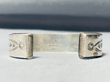 Comet Native American Navajo Vintage Turquoise Sterling Silver Inlay Bracelet Cuff-Nativo Arts