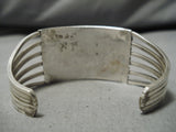 Amazing Zuni Native American Sterling Silver Coral Bracelet Cuff-Nativo Arts