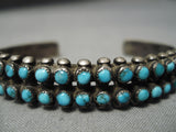 One Of The Best Vintage Native American Zuni Snke Eyes Turquoise Sterling Silver Bracelet Old-Nativo Arts