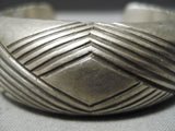 Tremendous Vintage Navajo Sterling Silver Bracelet Old Native American-Nativo Arts