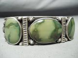 For Large Wrist Vintage Native American Navajo Damale Turquoise Sterling Silver Bracelet-Nativo Arts