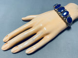 Exquisite Vintage Native American Navajo Lapis Sterling Silver Bracelet-Nativo Arts