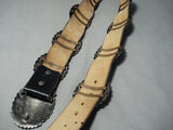 Heavy 576 Gram Vintage Native American Navajo Hand Wrought Sterling Silver Concho Belt Signed-Nativo Arts
