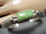 Fabulous Vintage Navajo Gaspeite Sterling Silver Bracelet Native American Old-Nativo Arts