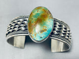 Twist Row Unique Vintage Native American Navajo Royston Turquoise Sterling Silver Bracelet-Nativo Arts