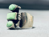 Dramatic Vintage Native American Navajo Orvil Jack Turquoise Sterling Silver Ring-Nativo Arts