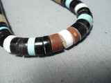 Native American Excellent Vintage Santo Domingo Pipestone Sterling Silver Necklace Old-Nativo Arts