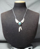 Fabulous Vintage Native American Navajo Sleeping Beauty Turquoise Sterling Silver Necklace-Nativo Arts