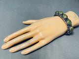 Smithsonian Artist Vintage Native American Navajo Green Turquoise Sterling Silver Bracelet-Nativo Arts