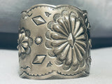 Powerful Hand Tooled Massive Vintage Native American Navajo Concho Sterling Silver Bracelet-Nativo Arts