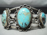 Rare Turquoise Vintage Native American Navajo Sterling Silver Bracelet-Nativo Arts