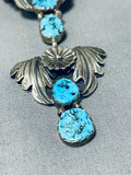 Very Brare Tiered Turquoise Vintage Native American Navajo Sterling Silver Necklace-Nativo Arts