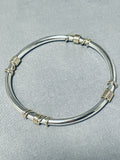 Highly Coveted Vintage Orville Tsinnie 14k Gold Sterling Silver Bangle Bracelet-Nativo Arts