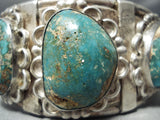 Heavy Huge Men's Vintage Native American Navajo Royston Turquoise Sterling Silver Bracelet Old-Nativo Arts