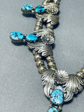 Very Brare Tiered Turquoise Vintage Native American Navajo Sterling Silver Necklace-Nativo Arts