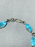 Intriguing Vintage Native American Navajo Morenci Turquoise Sterling Silver Bracelet-Nativo Arts