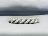 92 Gram Vintage Native American Navajo Sterling Silver Twist Solid Bracelet-Nativo Arts
