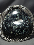 Best Vintage Native American Navajo New Lander Blue Turquoise Sterling Silver Bracelet-Nativo Arts