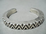Signed Very Thick Vintage Native American Navajo Sterling Silver Bracelet Cuff-Nativo Arts
