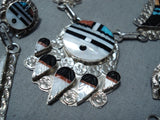 Striking Vintage Native American Zuni Turquoise Sterling Silver Necklace & Earring Set-Nativo Arts