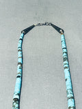 Veryn Old And Rare Vintage Native American Navajo Blue Diamond Turquoise Heishi Necklace-Nativo Arts