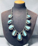 One Of The Best Signed Vintage Native American Navajo Turquoise Sterling Silver Necklace-Nativo Arts