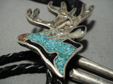 Tremendous Vintage Native American Navajo Turquoise Sterling Silver Bolo Tie-Nativo Arts